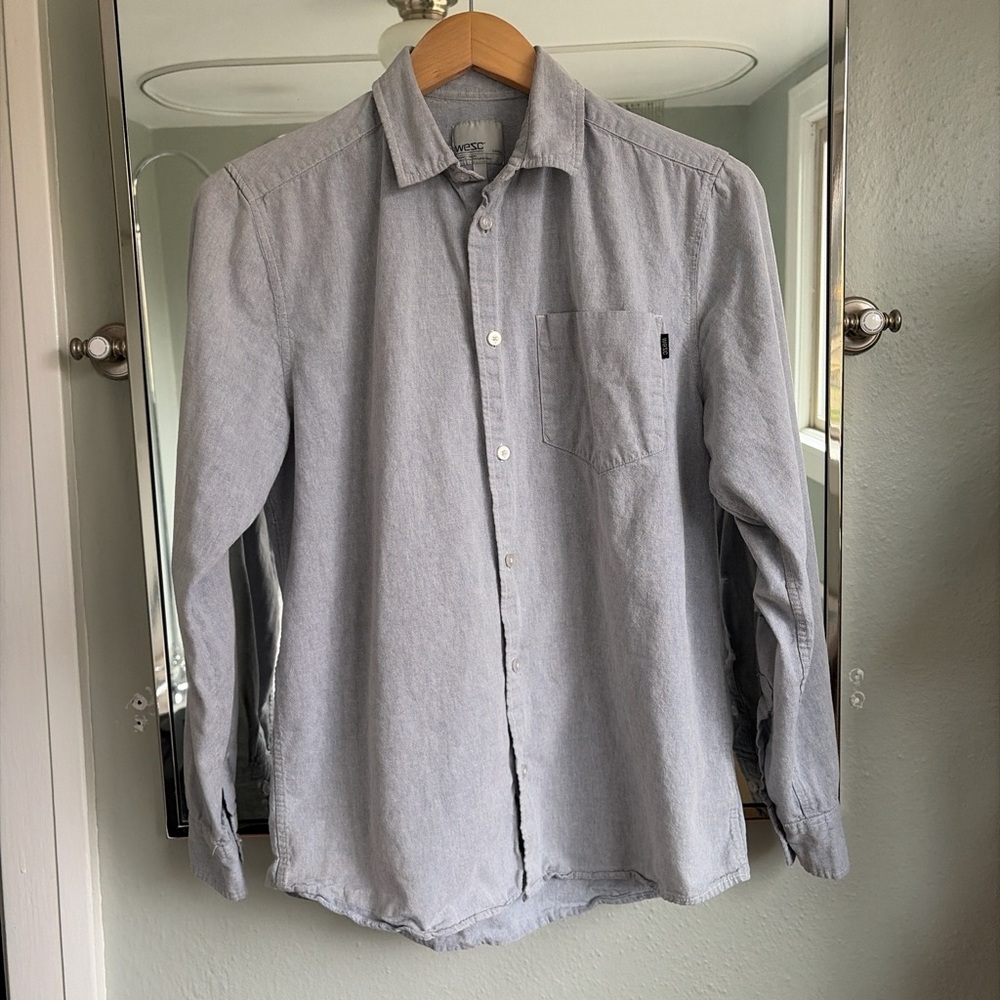 WeSC grey button down shirt